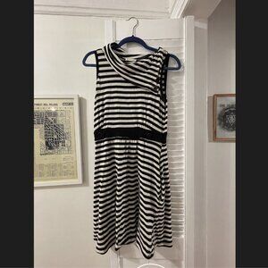 ModCloth Coach Tour Dress - Black and White Stripes